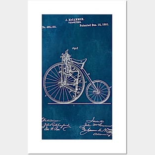 Blueprint Bicycle Patent Posters and Art